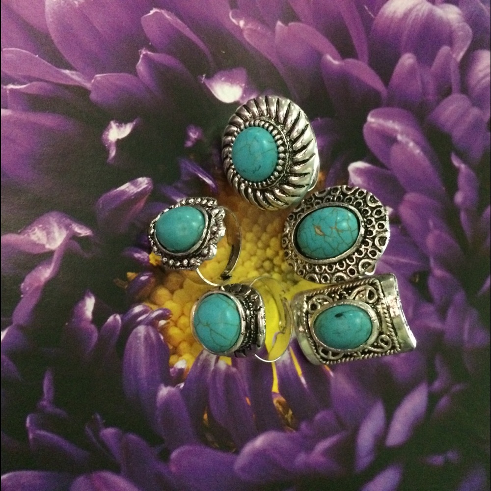 ➰Chic 5pc Boho Ring Set